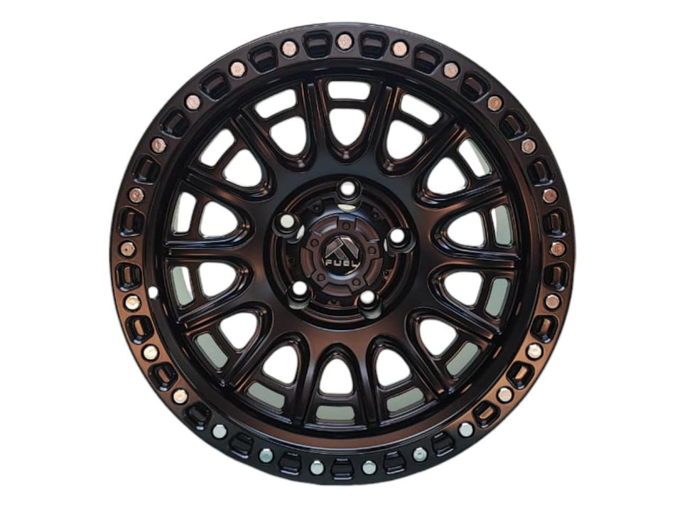 Juego de Llantas 17X9 5x139.7 Et-12 MATT BLACK+RIVETS H134-7