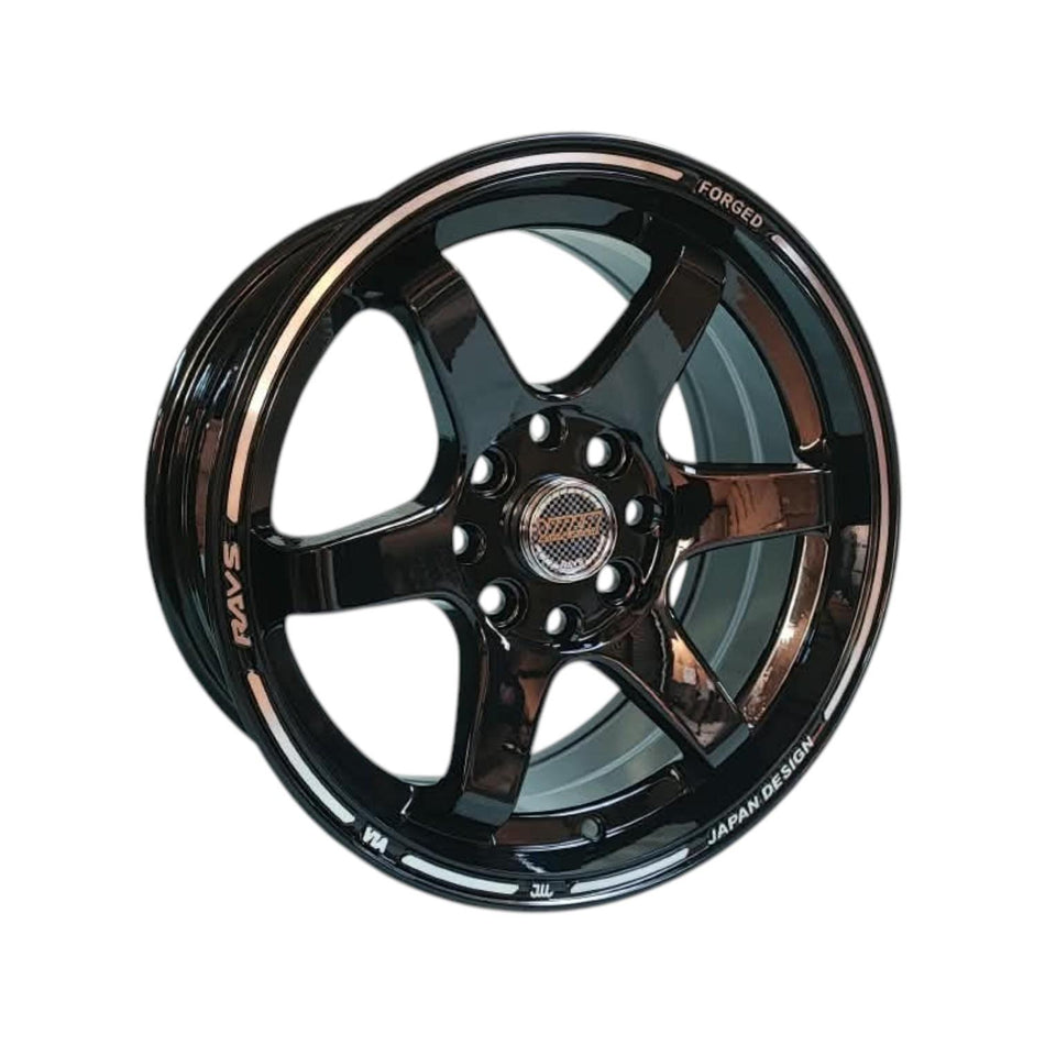 Juego de Llantas 15x7 4x108/4x114.3 Et30 Black Polish Lip (617)