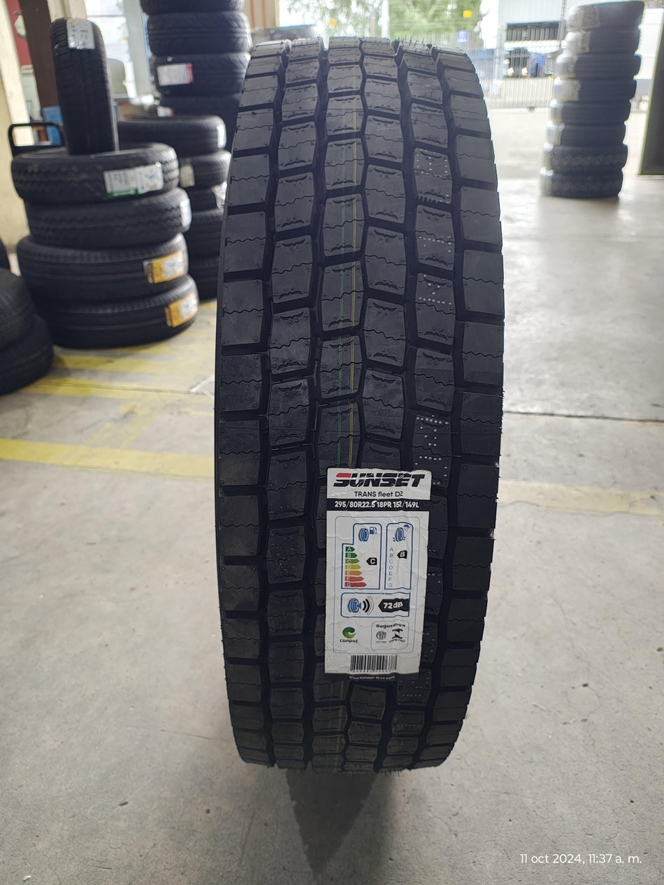 NEUMATICO 295/80 R22.5 SUNSET TRANS FLEET D2 18PR 152/149L Traccion carretera