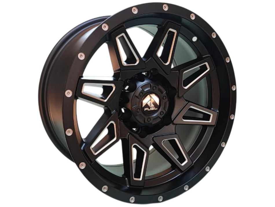 Juego de Llantas 16X8.5 6x139.7 Et0 MATT BLACK+MILLING H212-6