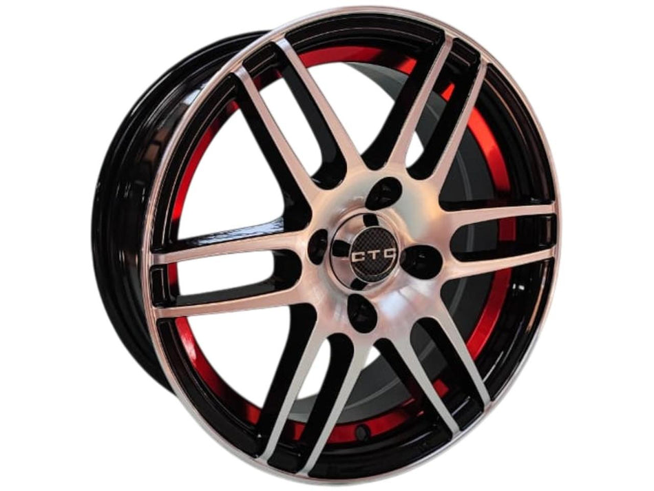 Juego de Llantas 14X6 4x100 Et35 BM FACE+RED LINE 655