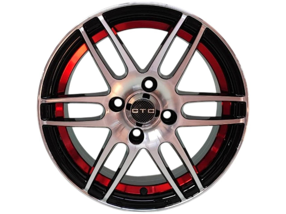 Juego de Llantas 14X6 4x100 Et35 BM FACE+RED LINE 655