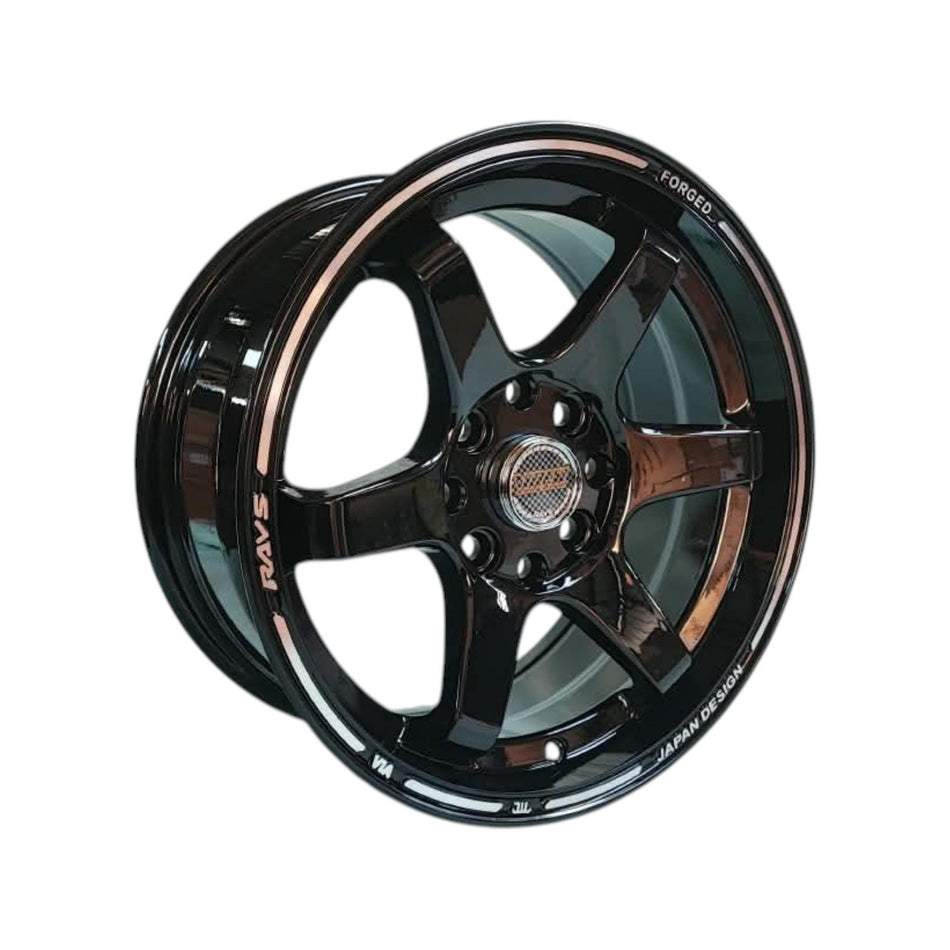 Juego de Llantas 15x7 4x108/4x114.3 Et30 Black Polish Lip (617)